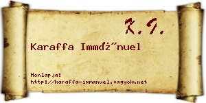Karaffa Immánuel névjegykártya